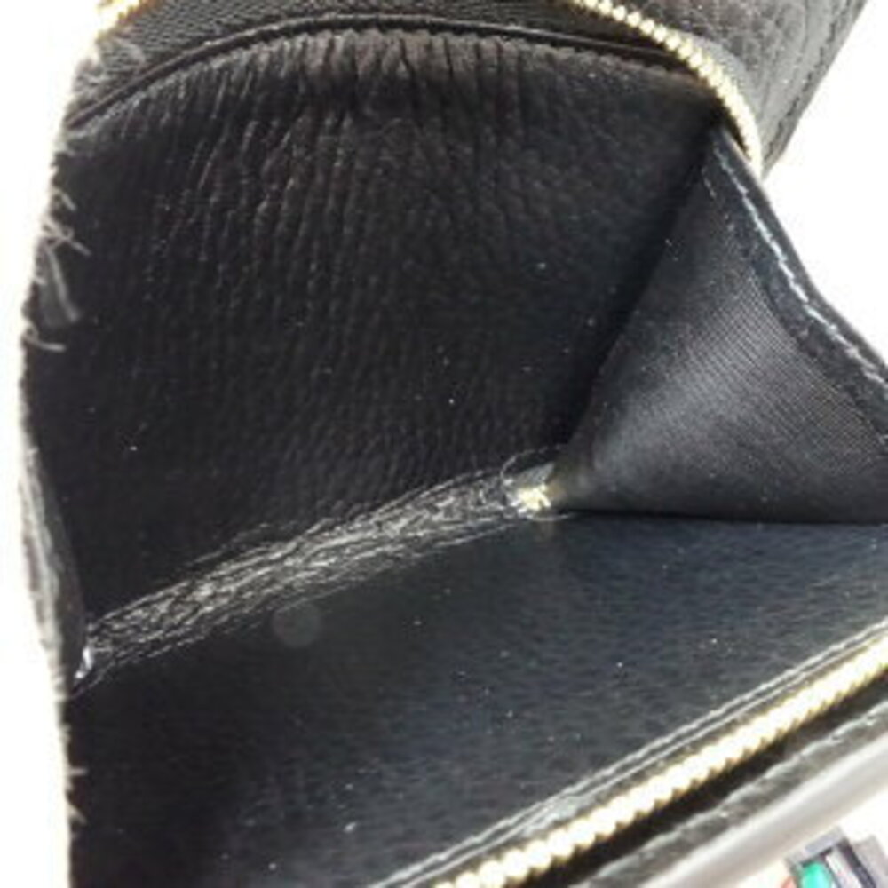 Gucci Compact Flap Wallet GG Marmont Leather Bi fold Black Beige - Picture 7 of 9